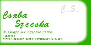 csaba szecska business card